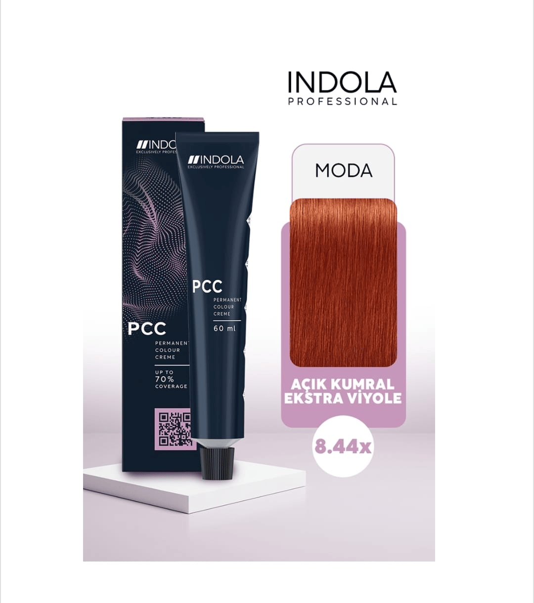 INDOLA SAÇ BOYASI AÇIK KUMRAL EKSTRA VİYOLE IND PCC 8.44X 60ML.