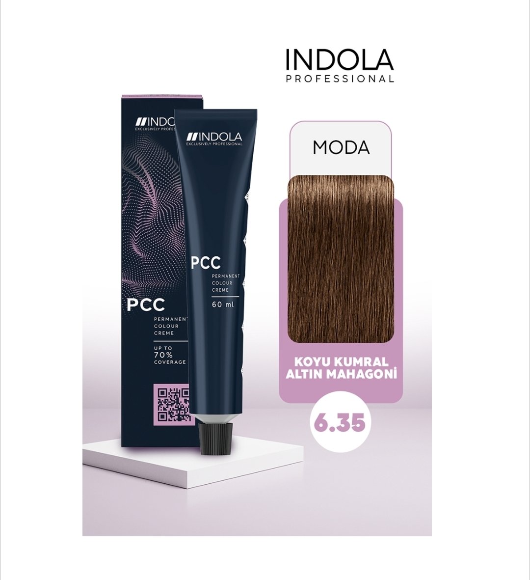 INDOLA SAÇ BOYASI KOYU KUMRAL ALTIN MAHAGONİ IND PCC 6.35 60ML.