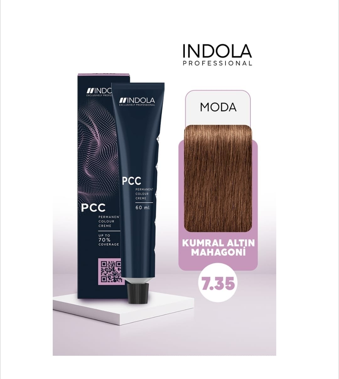 INDOLA SAÇ BOYASI KUMRAL ALTIN MAHAGONİ IND PCC 7.35 60ML.