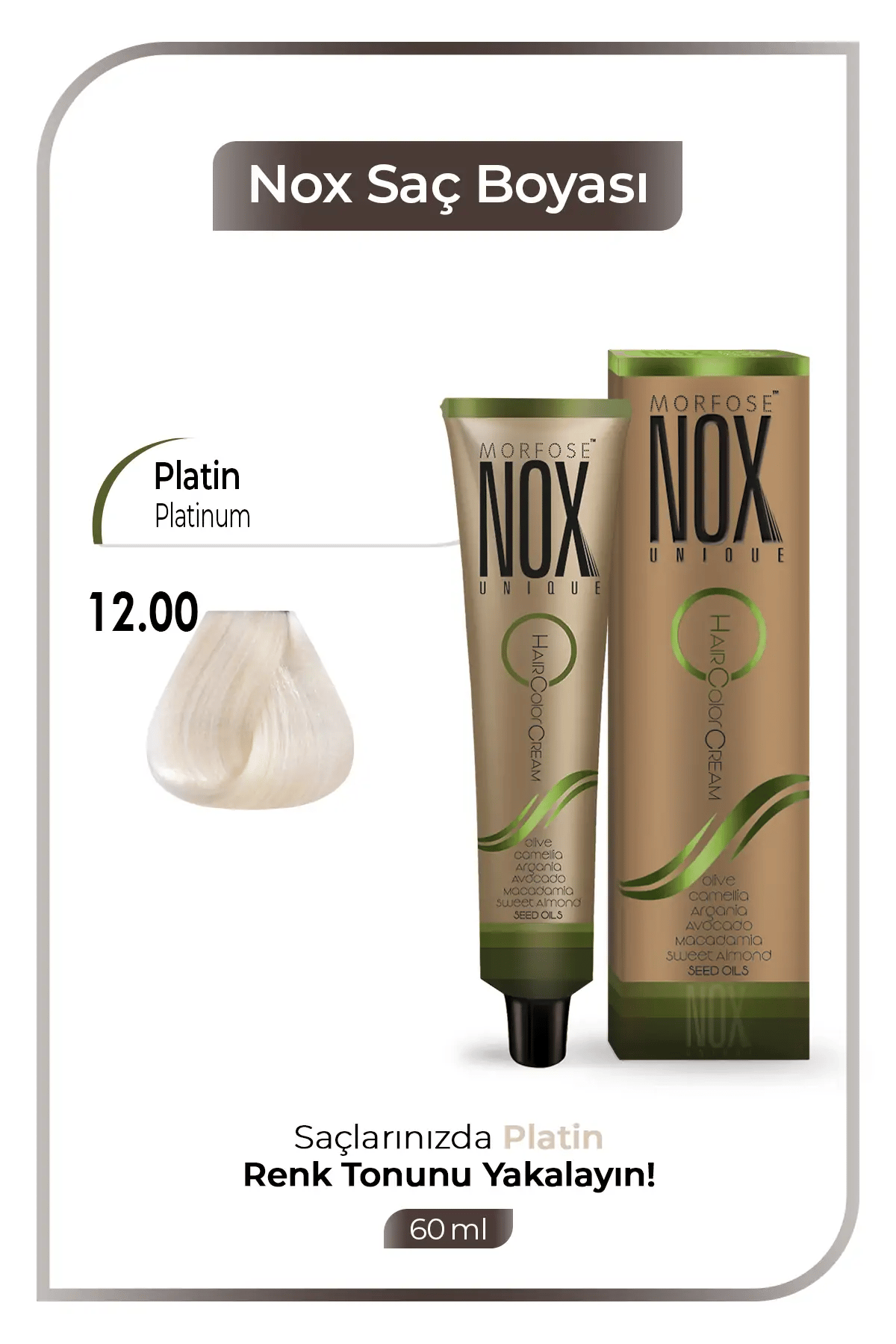 NOX HERBAL SAÇ BOYASI 12.00- PLATİN 60ML.