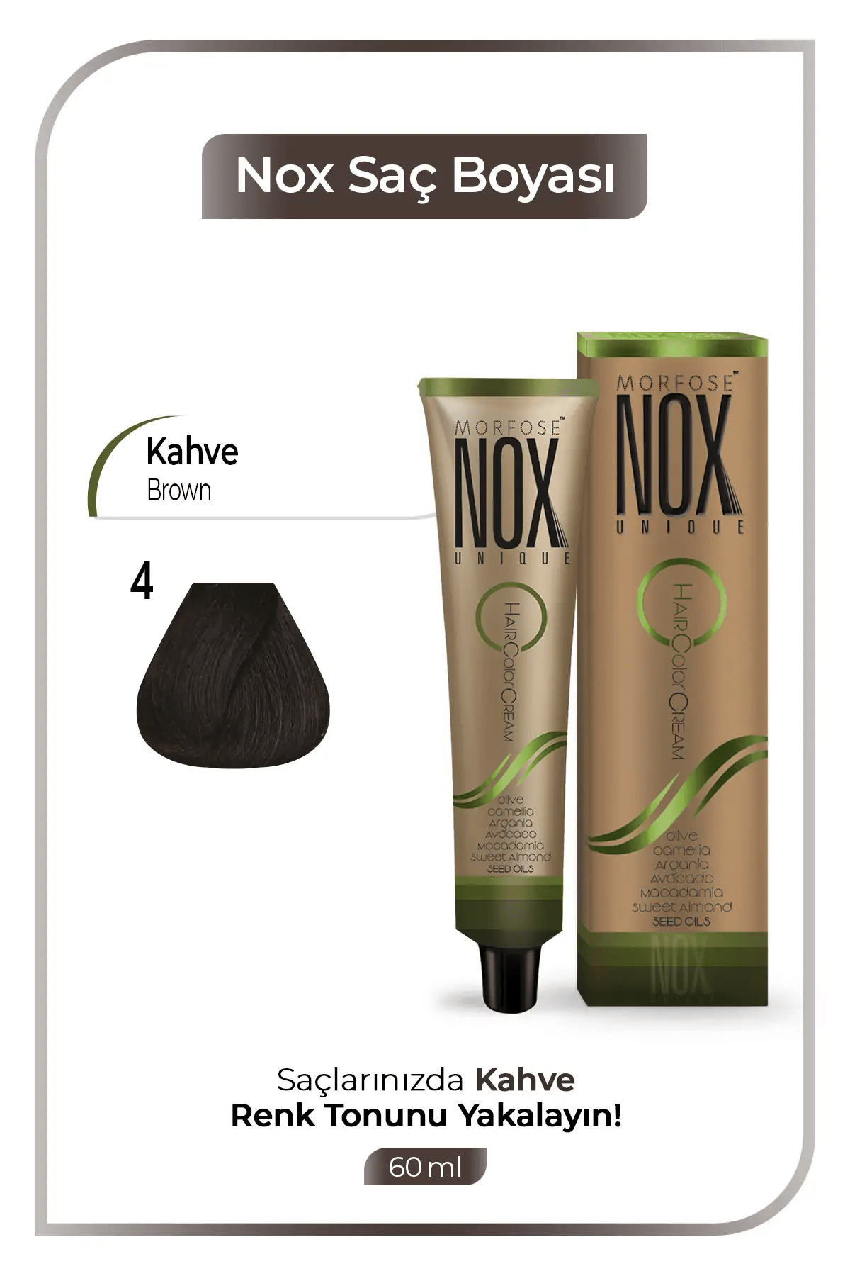 NOX HERBAL SAÇ BOYASI 4- KAHVE 60ML.