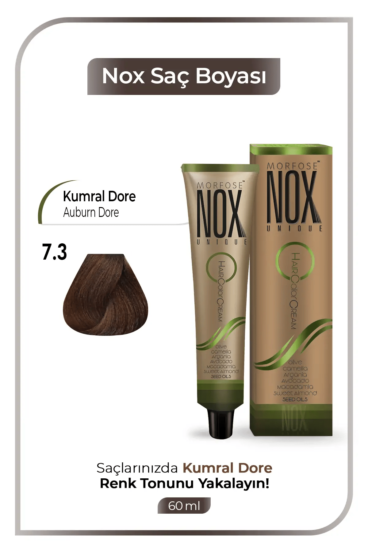 NOX HERBAL SAÇ BOYASI 7.3 KUMRAL DORE 60ML.