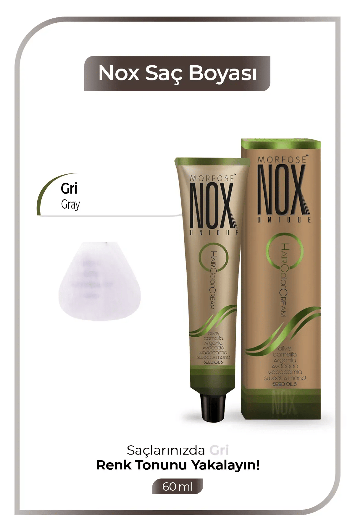 NOX HERBAL SAÇ BOYASI GRİ 60ML.