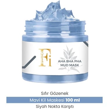 QREMFI MAVİ KİL MASKESİ 100ML. AHA BHA PHA MUD MASKE