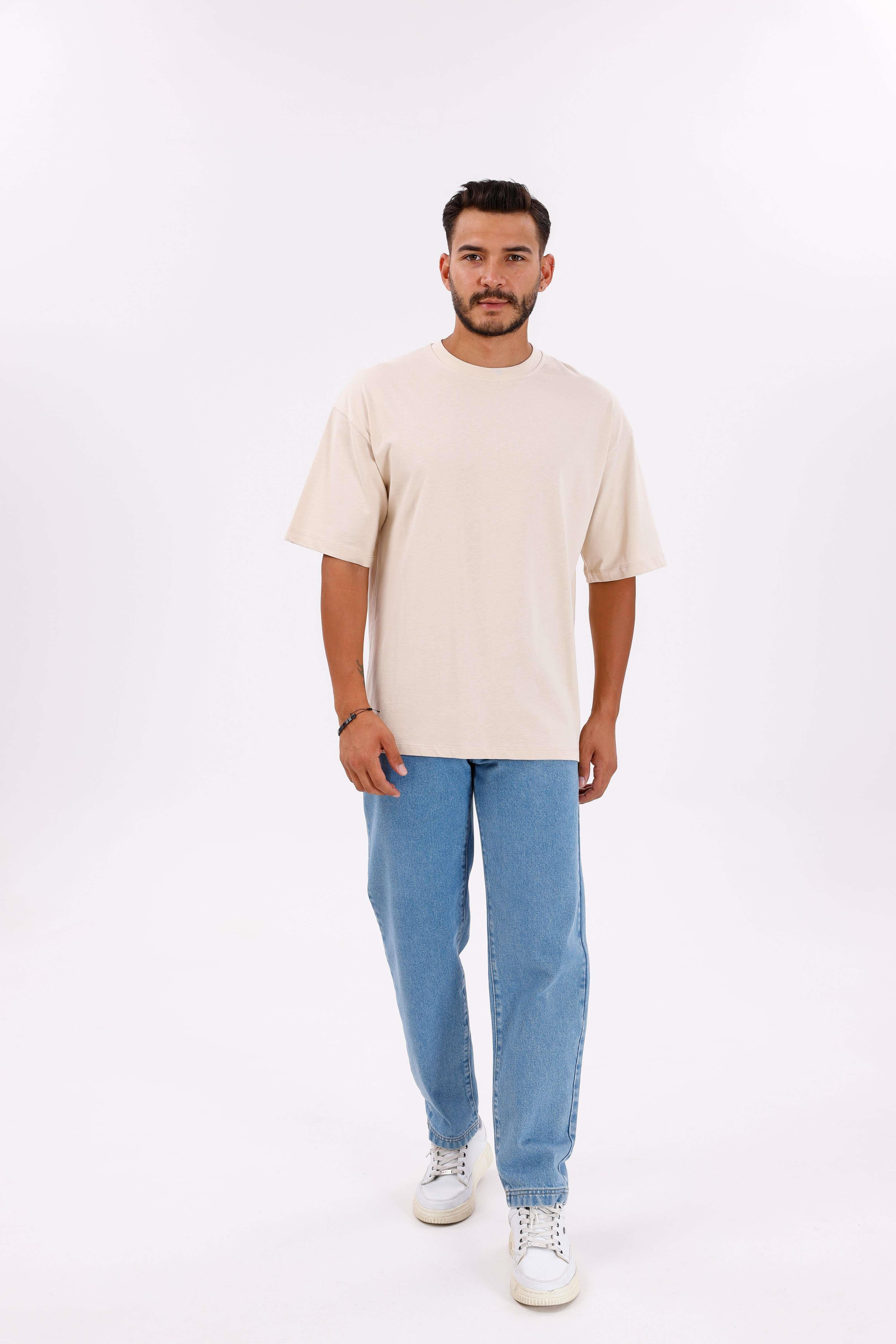 Oversize Basic 30/2 T-Shirt Bej