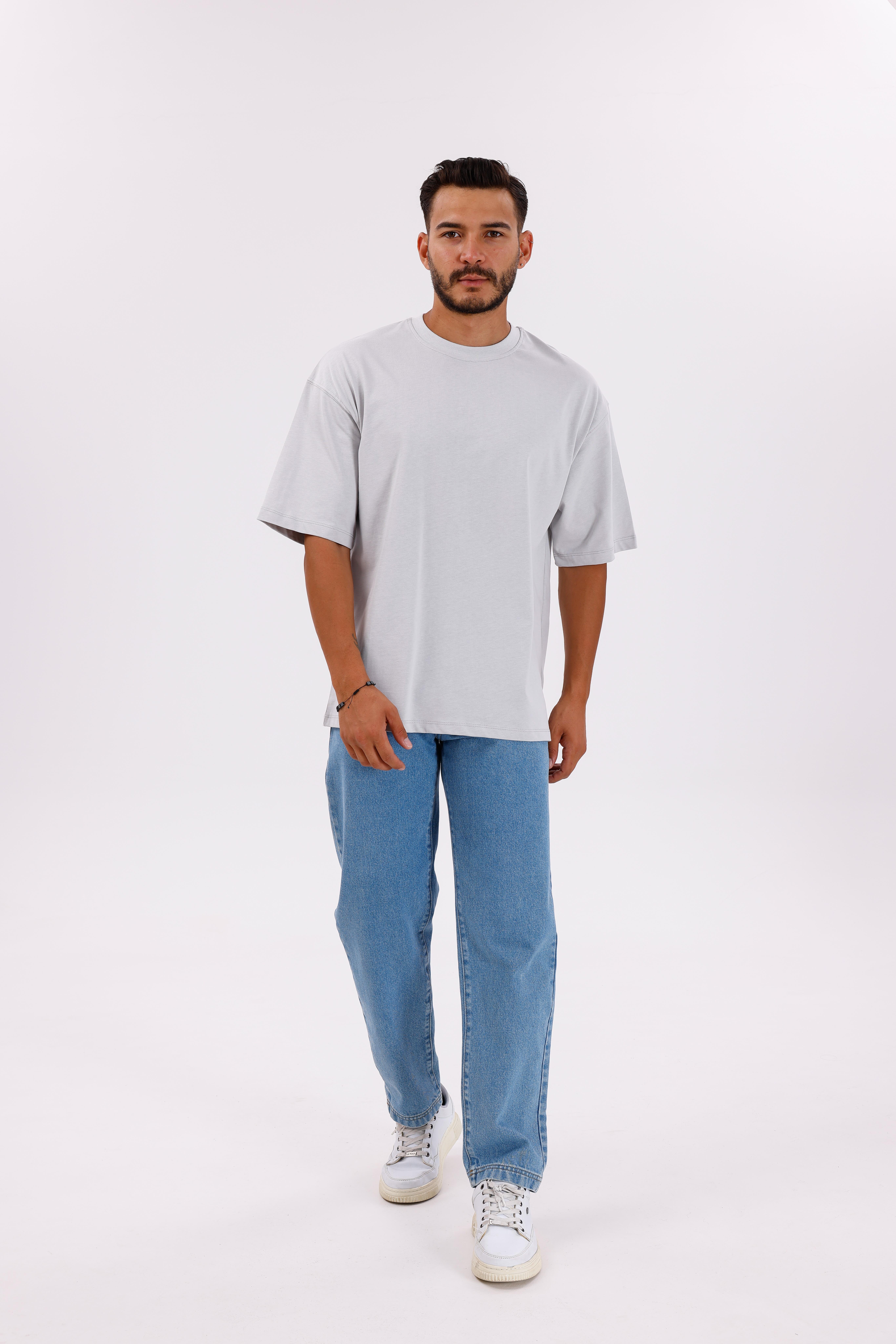 Oversize Basic 30/2 T-Shirt Gri