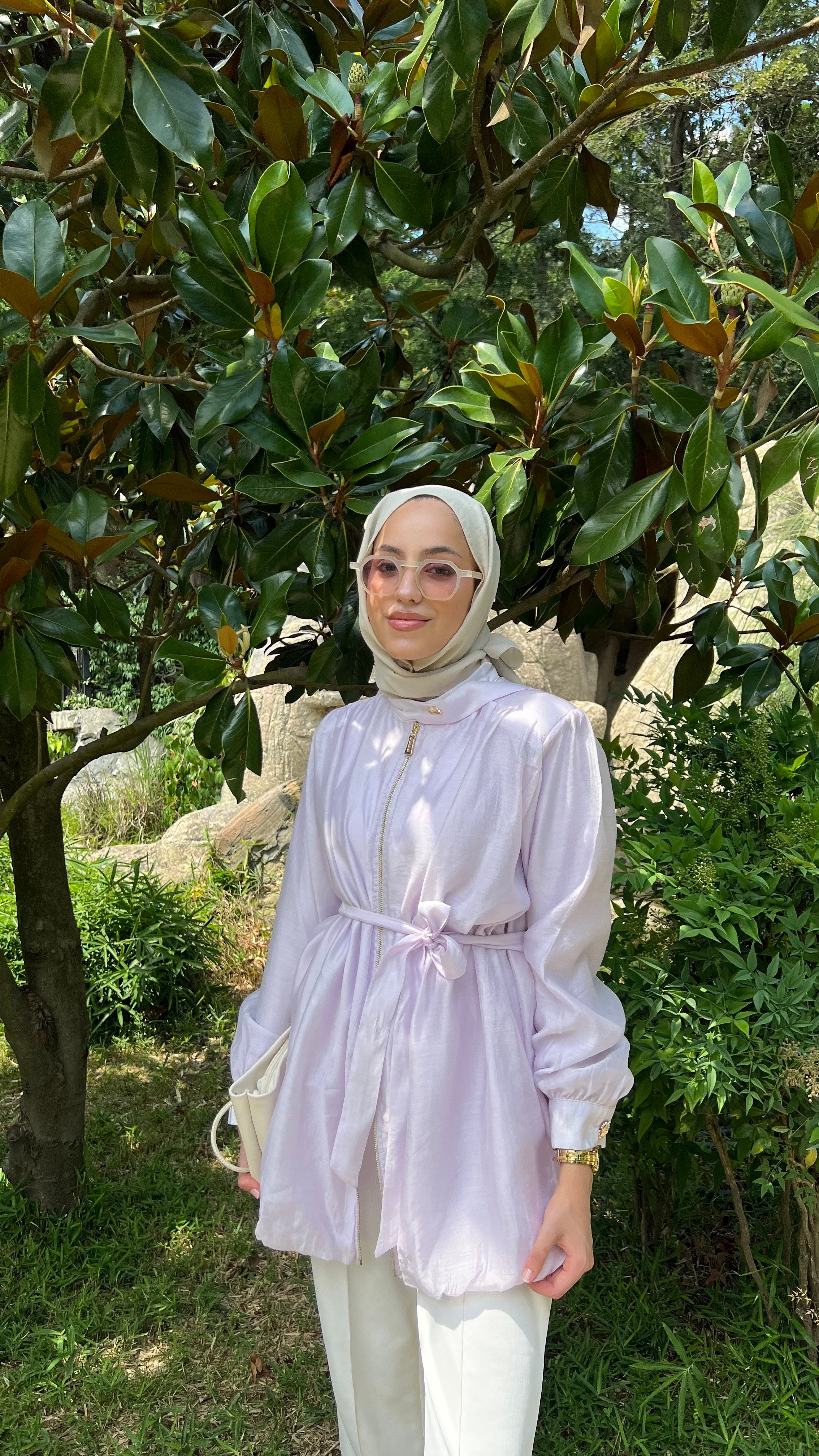 Tencel Bumber Ceket - Lila