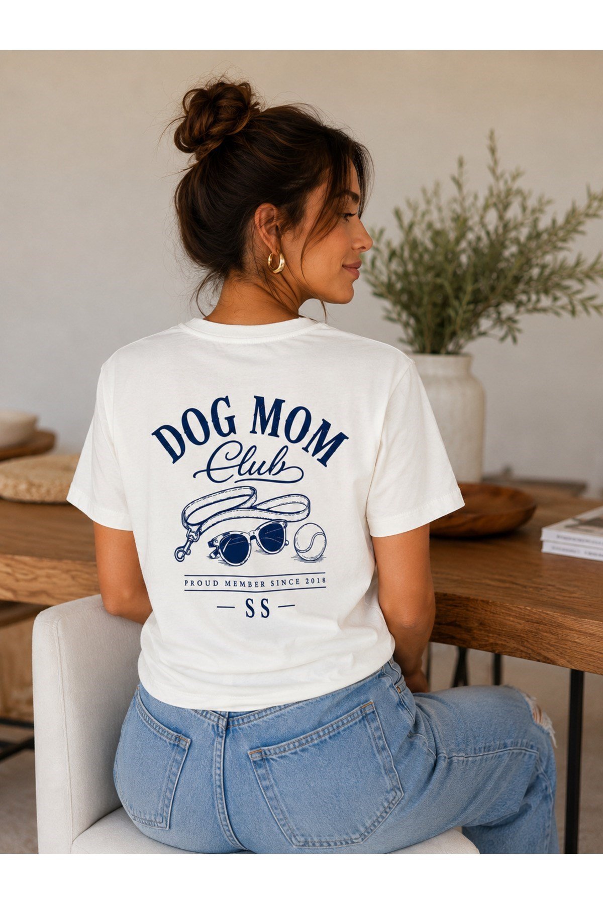 Dog Mom Kadın T-shirt, Bol Kesim