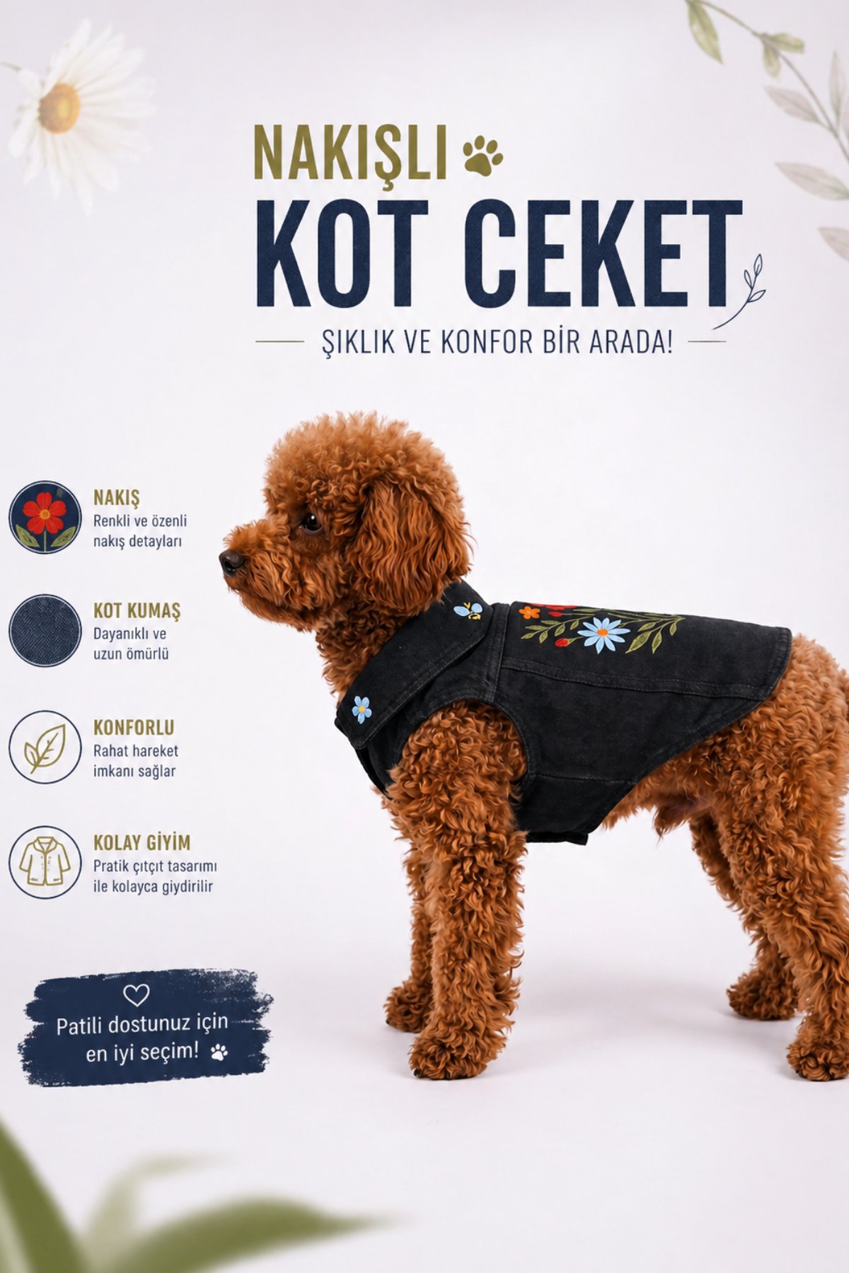 Siyah köpek kot yelek, Jean köpek kıyafeti Yeni Sezon