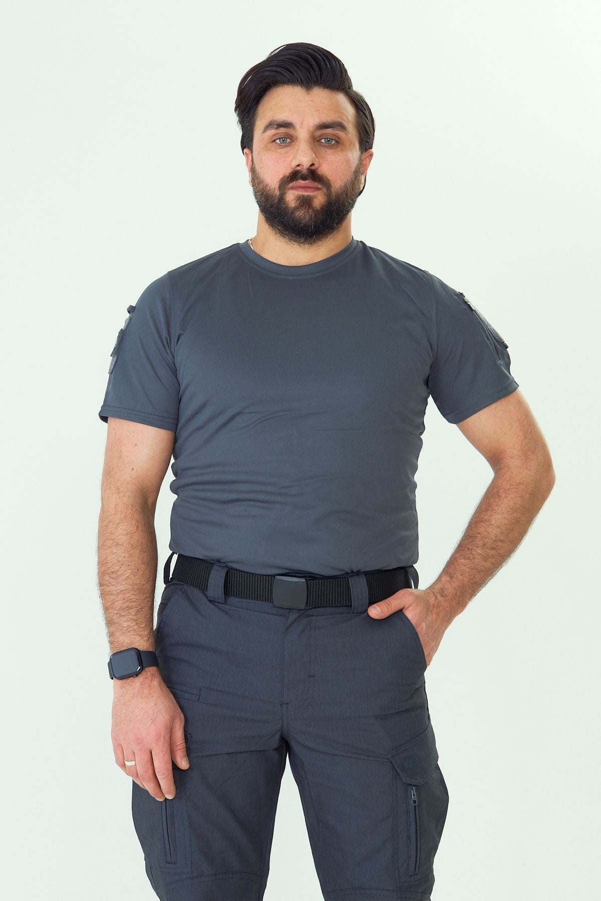 İSSİ 404 Patchli Dry Touch Tshirt Antrasit