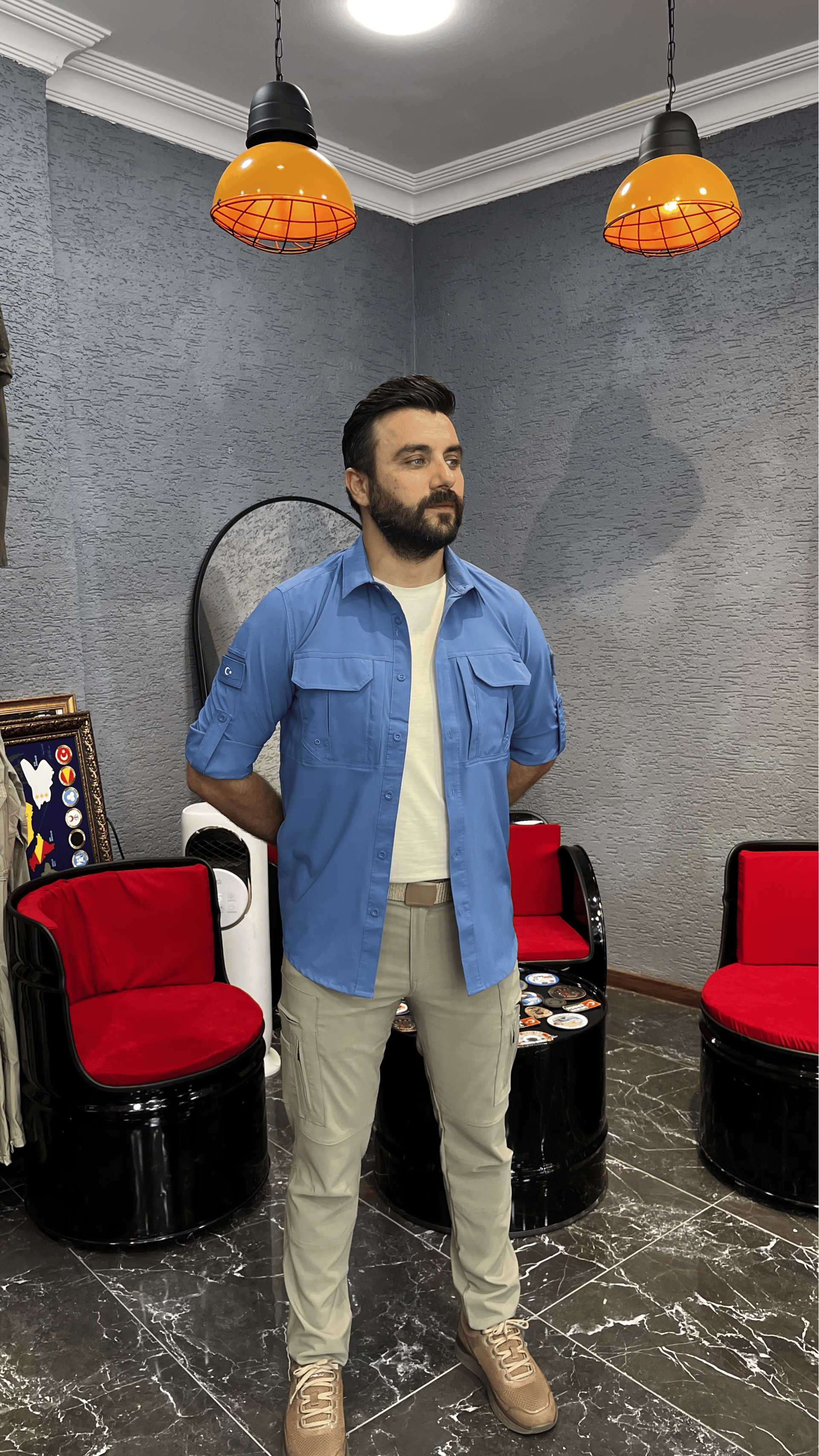 Taktikal 4'lü Açık Mavi-Çöl Kombin