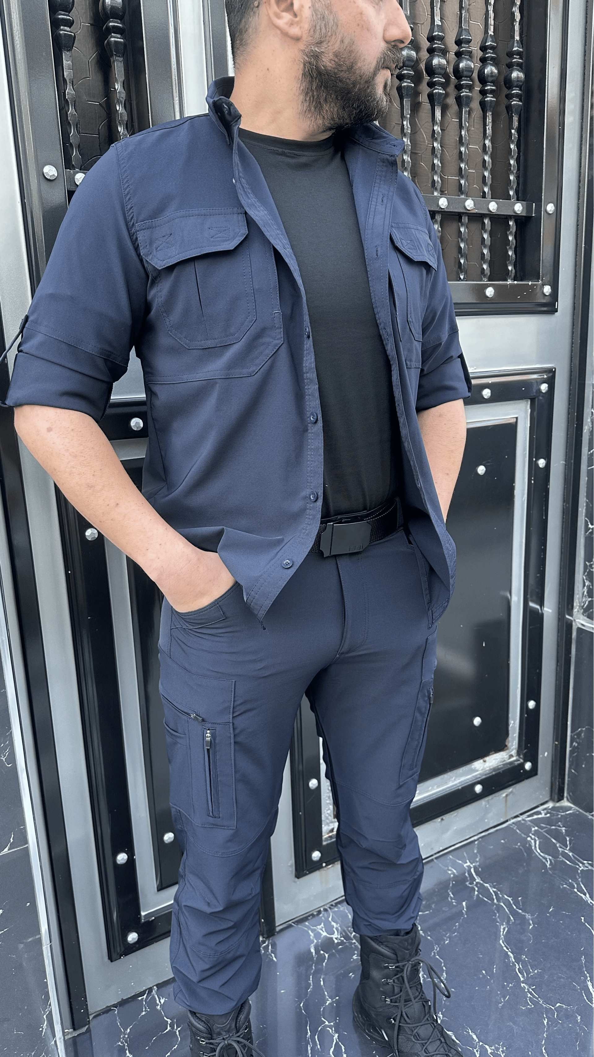 Taktikal Düz Lacivert 4'lü Kombin