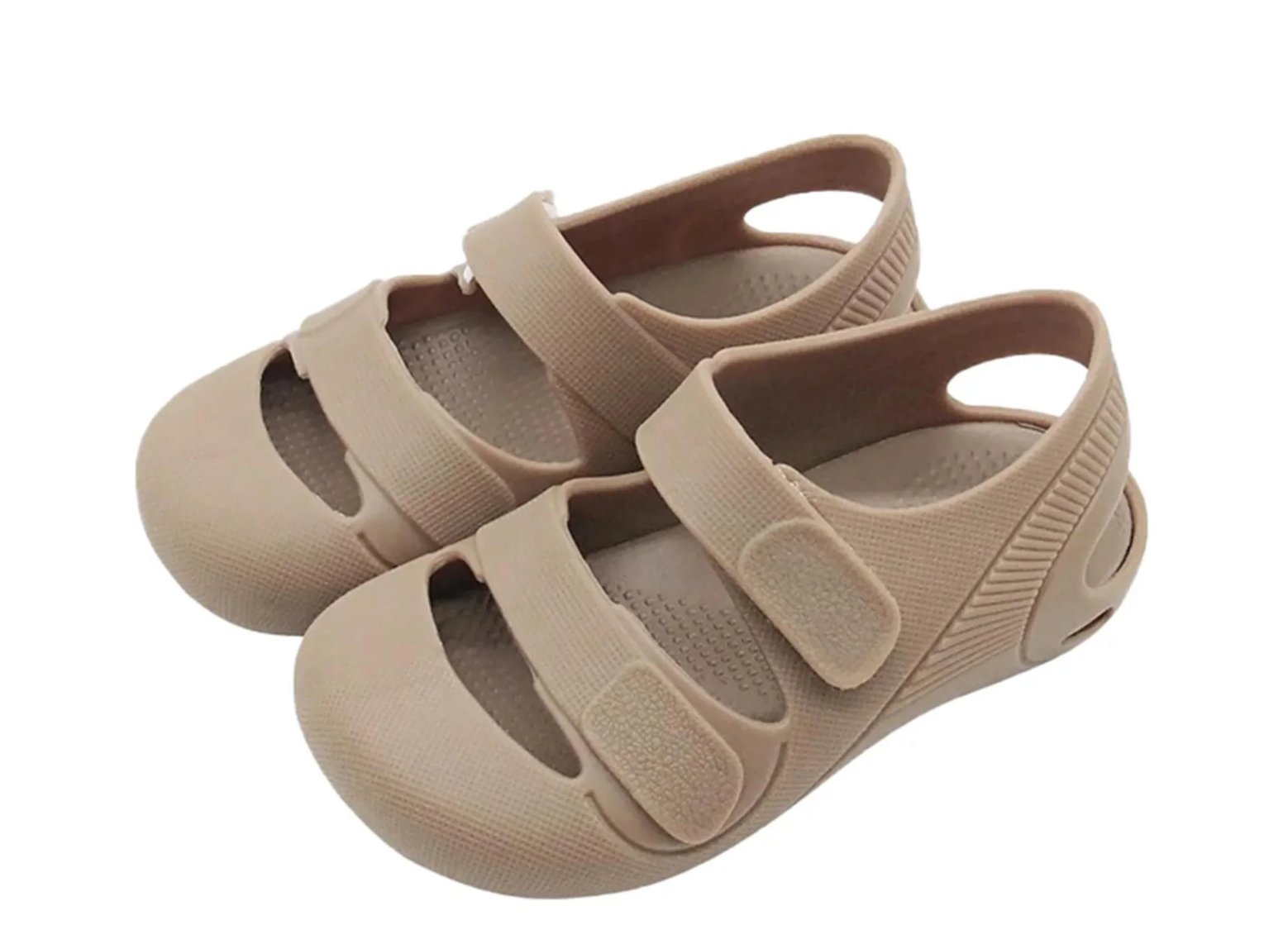 Baboo Toe Jelly Yumuşacık Cırt Cırtlı Kız Erkek Bebek Çocuk Sandalet Kahverengi