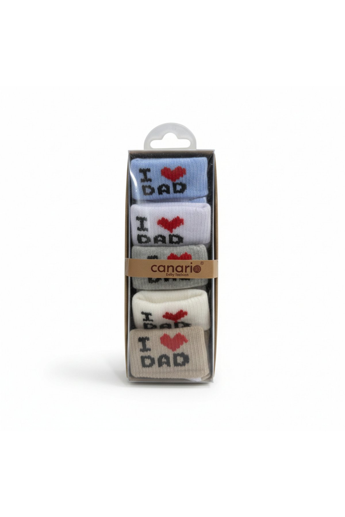 Bebek Çorabı 5'li Set - I Love Dad Desenli