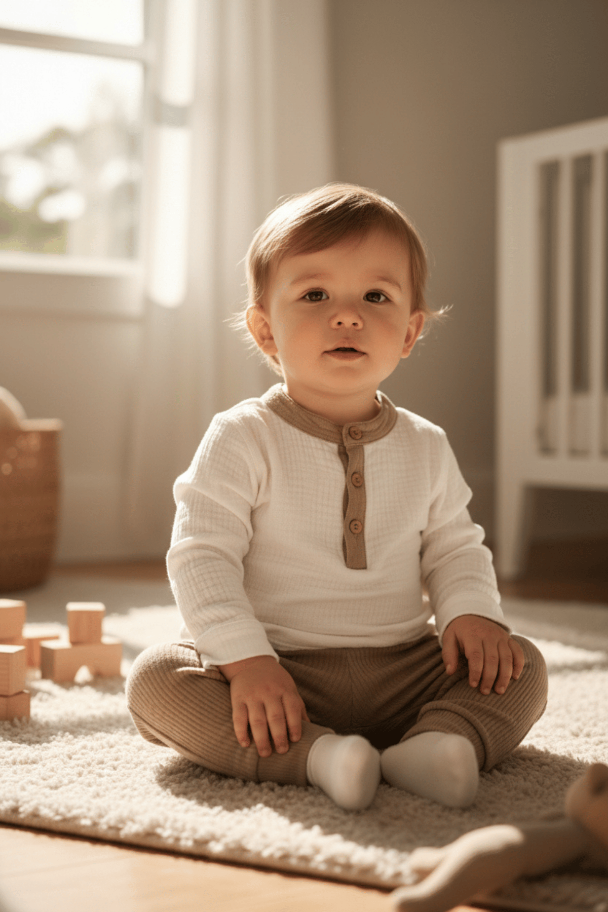 Erkek Bebek Müslin Kumaş 2'li Takım