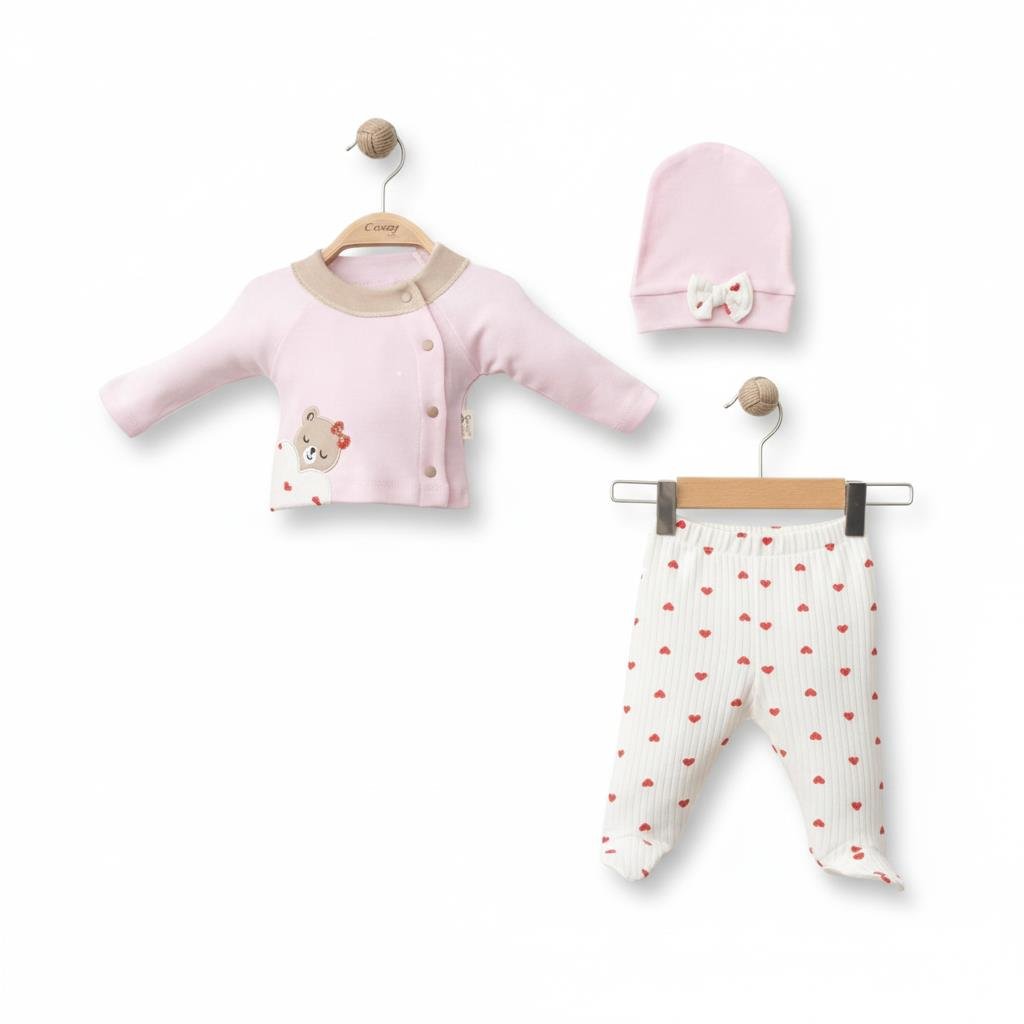 Fiyonklu Ayıcıklı 3'lü Set