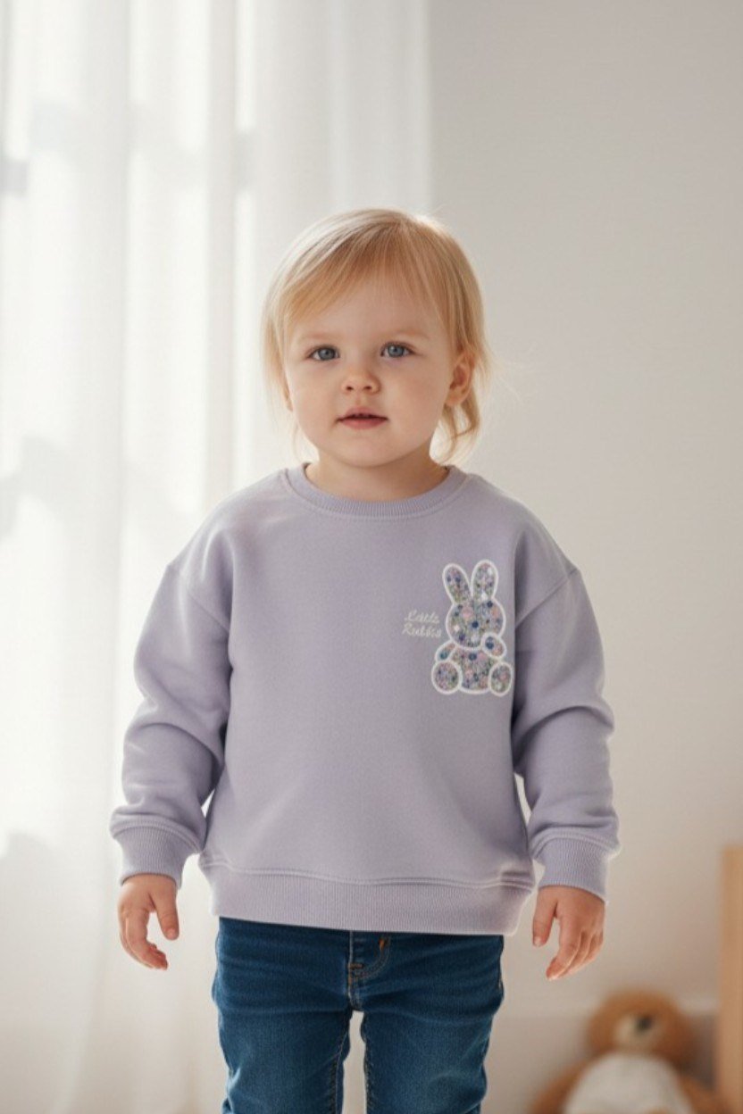 Little Rabbit Baskılı Sweatshirt