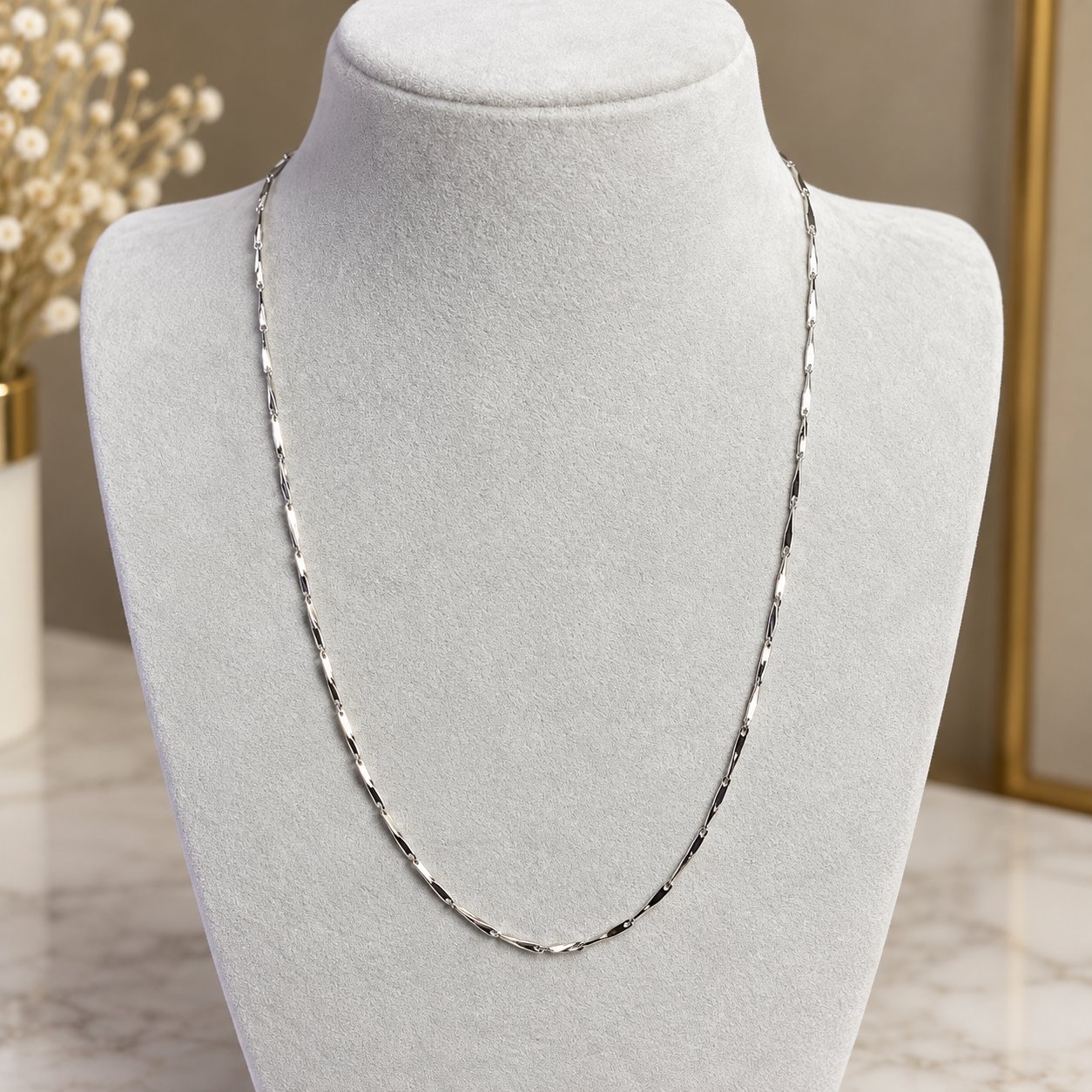 45 cm Çelik İnce Zincir Kolye – Silver | Paslanmaz Çelik Minimal Tasarım