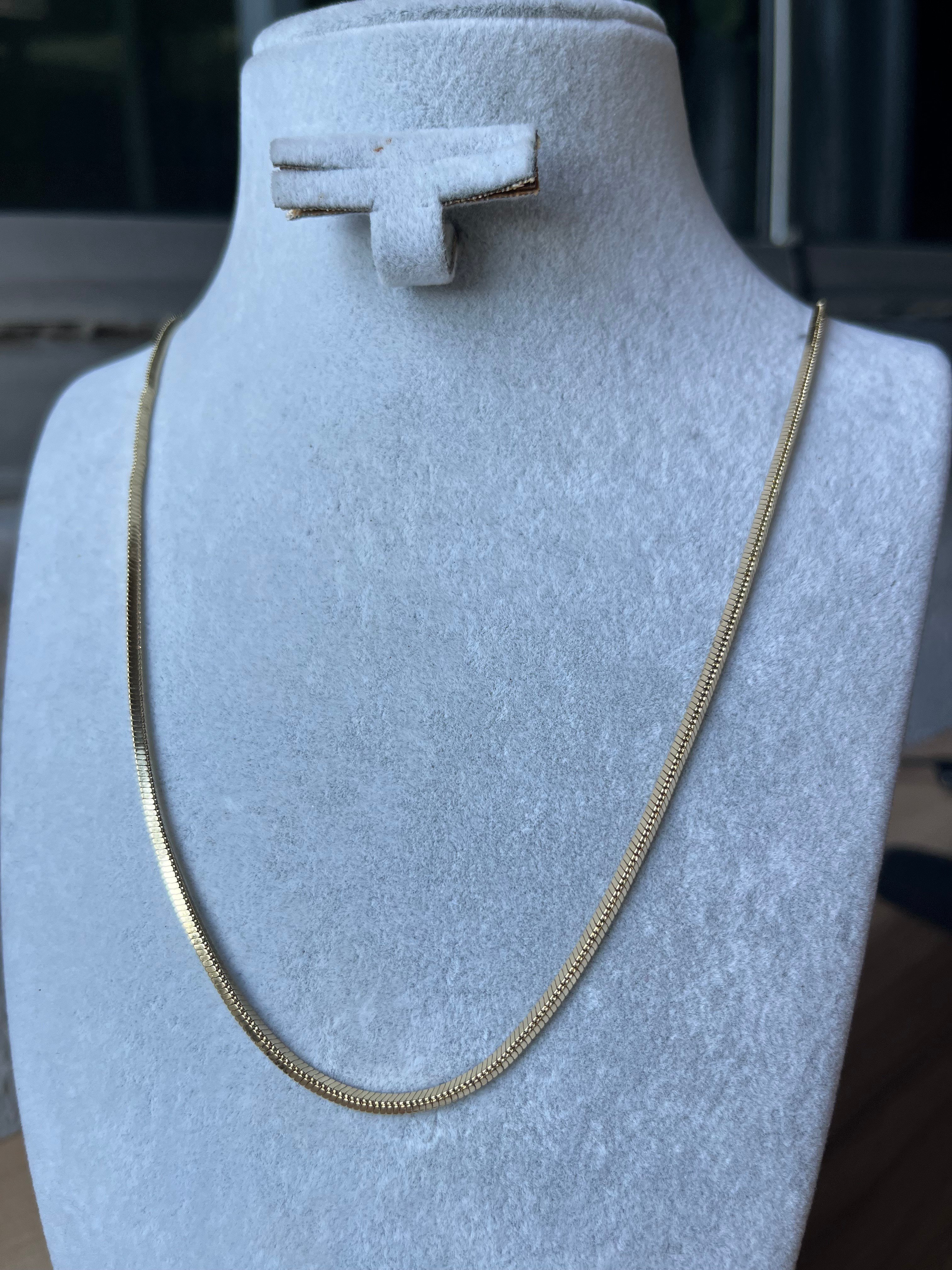 Çelik Yılan Zincir Kolye Gold – Paslanmaz Çelik 60 cm