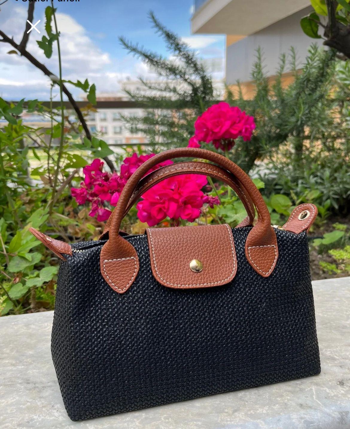 Kadın Mini Hasır Çanta – El ve Omuz Askılı Şık Model (21*17 cm)