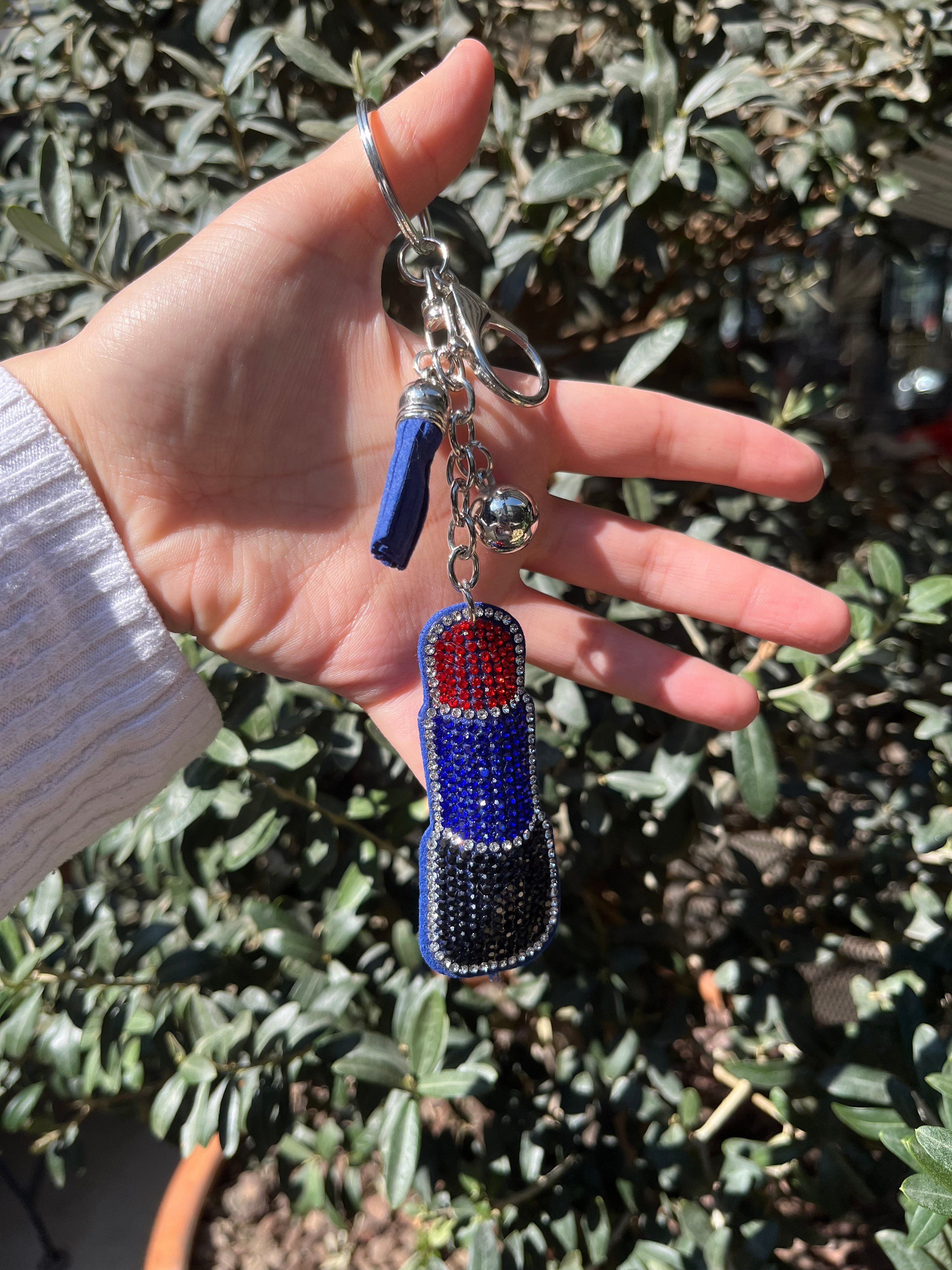 Kristal Taşlı Ruj Charm & Anahtarlık