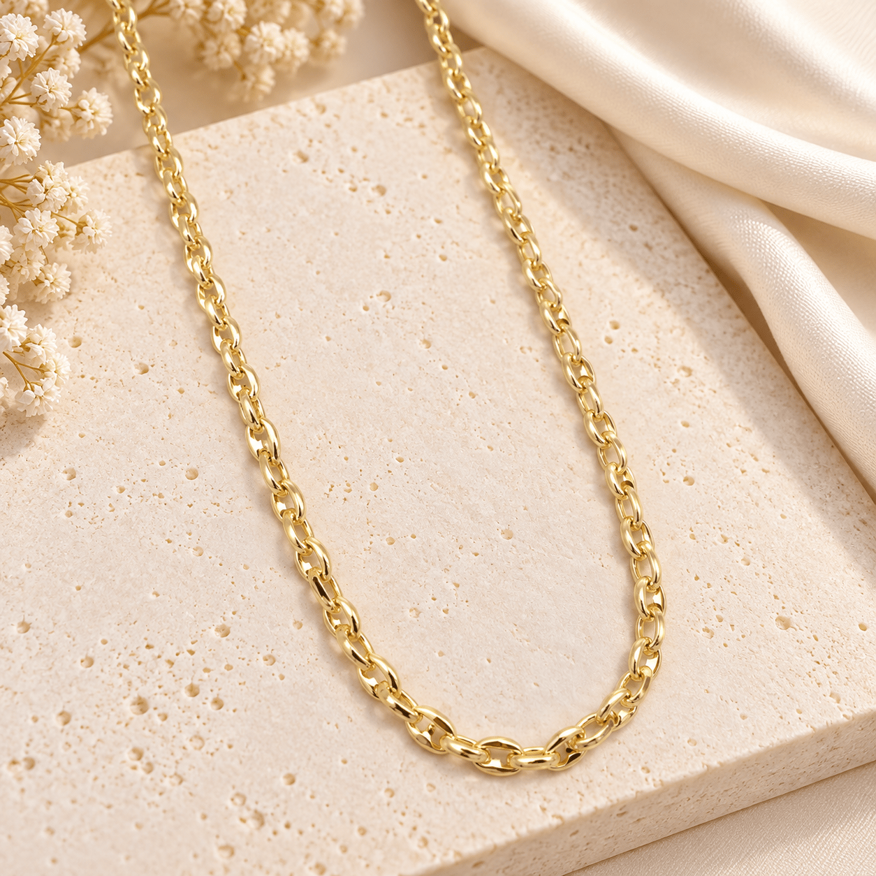 VIP 14K Çelik Zincir Kolye – 60 cm