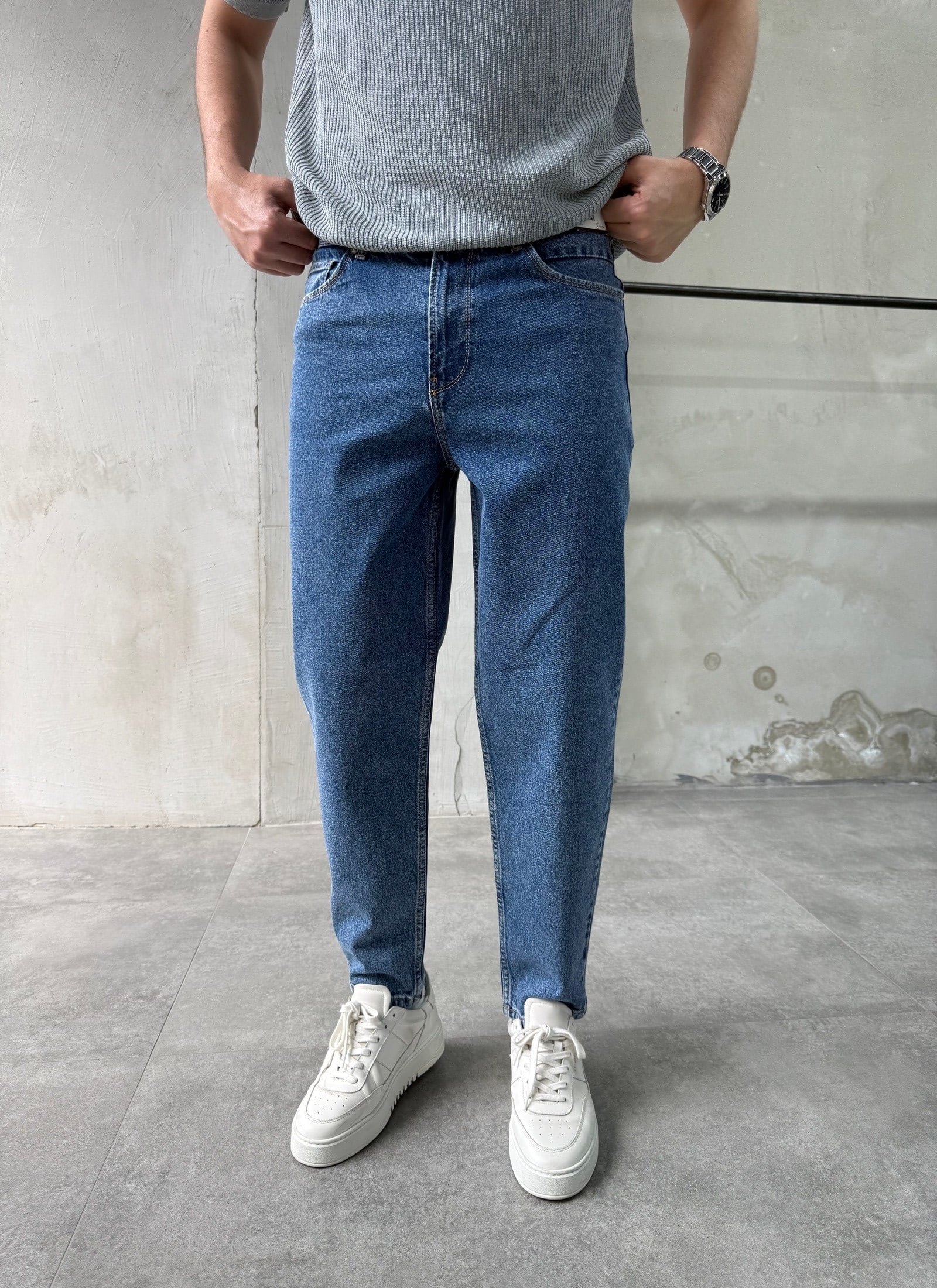 Rahat Kalıp Trend Fit Koyu Mavi Boyfriend Jean