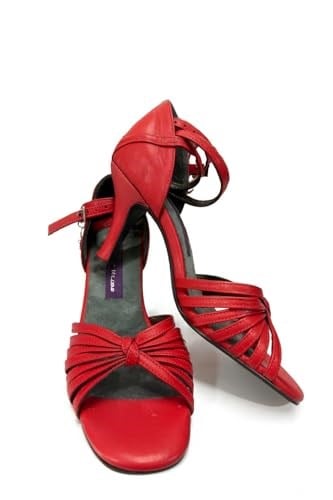 “VELORA KIRMIZI ' TANGO, DANS VE SALON AYAKKABISI 7.5 CM 11 PONT KAPALI TOPUK
