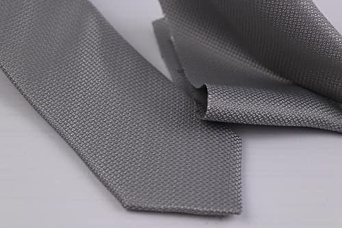 1.Kalite Özel Desenli Kravat Mendil Seti - gri gri gri ars-446