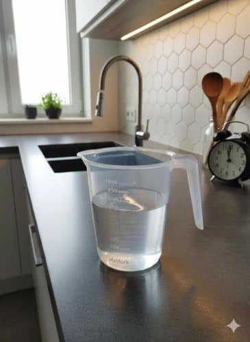 1 Litre Şeffaf Ölçü Kabı Mutfaktaki Sağ Kolunuz 1000 ml Hassas Ölçekli Karıştırma ve Ölçü Sürahisi