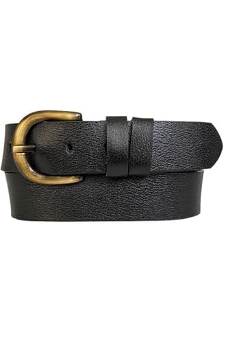 %100 Hakiki Deri, Efsane Gold Fırçalı Tokalı, Kahverengi Kadın Kot Kemeri 4 cm_ 26-Gold