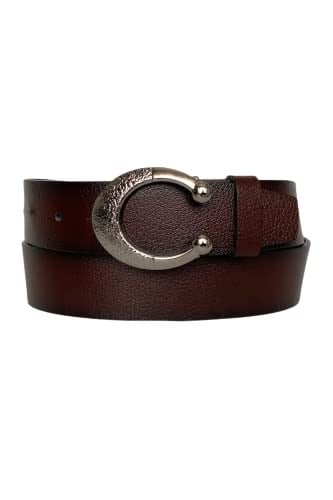 %100 Hakiki Deri, Gümüş Tokalı Bordo Kadın Kot Kemeri 4 cm; Bordo-byn-52