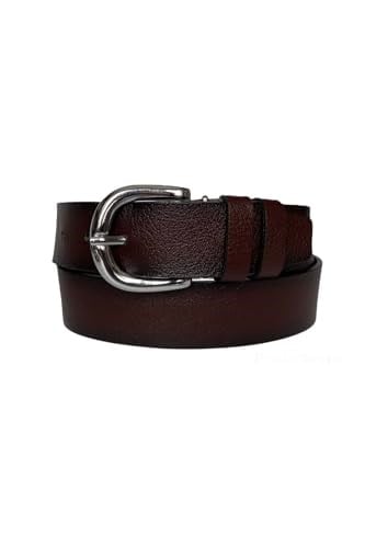 %100 Hakiki Deri, Gümüş Tokalı Bordo Kadın Kot Kemeri 4 cm; Bordo-byn-45