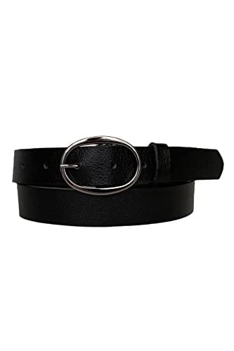 %100 Hakiki Deri Gümüş Tokalı Siyah İnce Kadın Kemeri, 3cm; 3cm-KDN-15-Siyah.DÜZ
