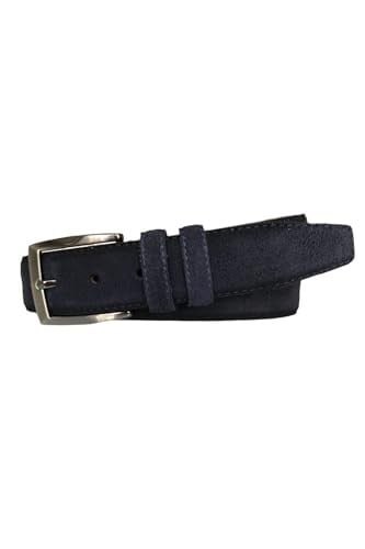 %100 Hakiki Kaliteli Süet Deri 3.5 cm Lacivert Klasik, Kumaş Pantolon Kemeri