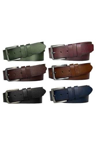 %100 Hakiki Tek Parça Kaliteli Deri 6'lı Set 4.5 cm Kot, Spor Kemer; 6LI-KOT