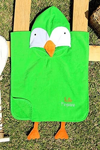 %100 Pamuk 45x50 Kadife Bebek-Çocuk Panço Yeşil