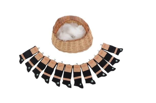 12 Çift Erkek Bambu Çorap - Dikişsiz Burunlu Soket Erkek Çorap