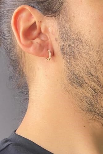 14 Ayar Altın Erkek Zirkon Taşlı Halka Küpe ERKVRTZ115625
