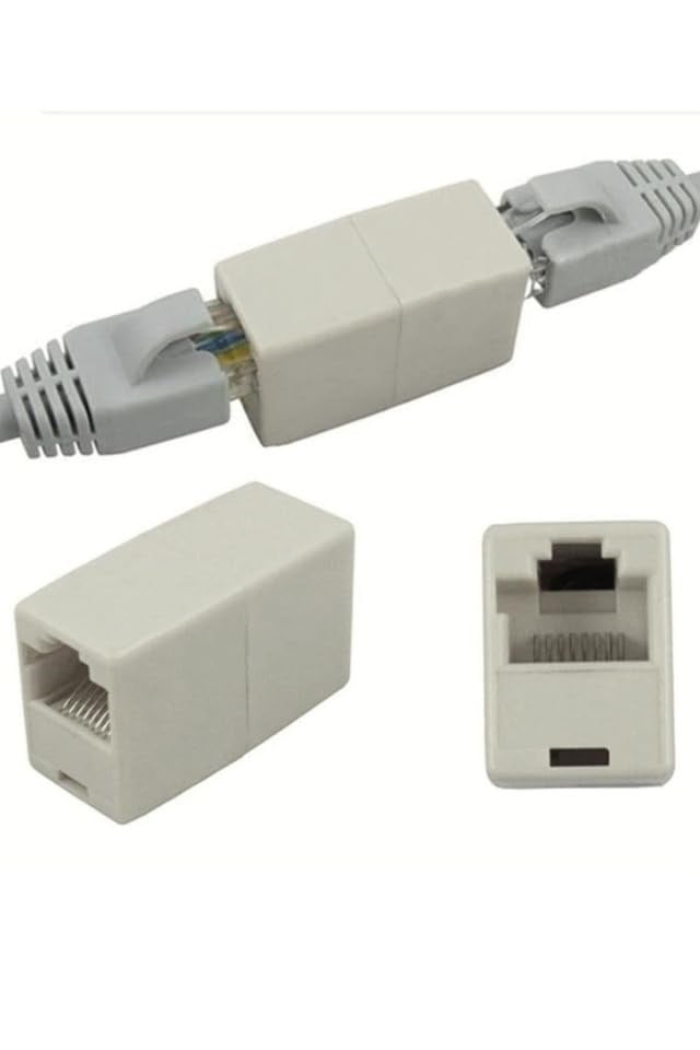 2 ADET Rj45 Cat5 Cat6 Cat7 Cat8 Modem Ethernet Internet Kablo Uzatıcısı Dişi Dişi Birleştirici Ara Aparat (2)