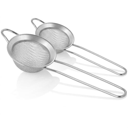 2 Adet Smartizi Metal Çay Süzgeci (6 cm) - Paslanmaz İnce Gözenekli Pratik Çay ve Bitki Çayı Süzgeci
