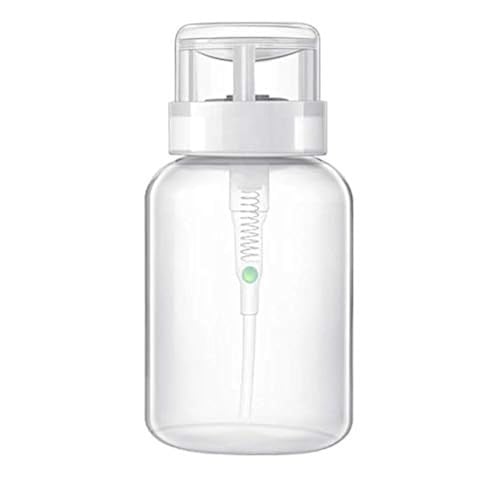200 ml (7 oz) Oje Çıkarıcı Sıvı Şişe için İtmeli Boş Pompa Dağıtıcı, Beyaz Üst Kapak