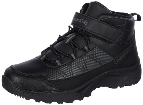 29194 Cırtlı Yüksek Bilekli Full Siyah Üniseks Çocuk Sneaker Günlük Spor Ayakkabı