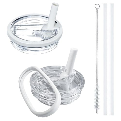 2'li Paket Stanley Kapak Değiştirme 40 oz, Stanley Quencher Bardak Aksesuarları, Dökülmeye Dayanıklı Tasarım, Üstün Isıya Dayanıklı Malzeme (Süt Beyazı)