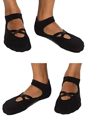 2'li paket%80 Pamuklu Yoga ve pilates için Kadın teknik çorap