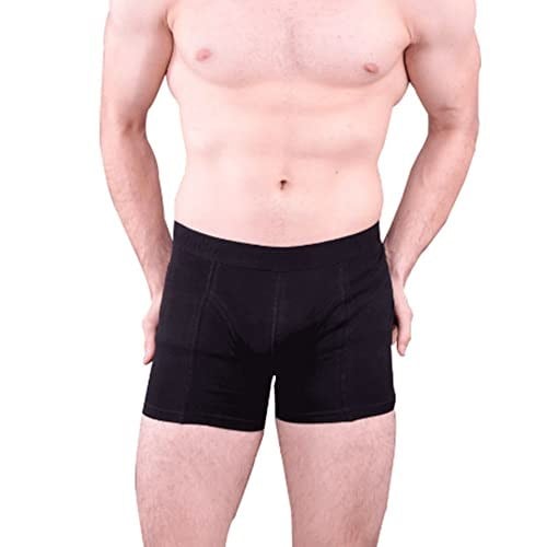 2'Li Patentli Gümüş İplikli Likralı Erkek Boxer Gümüş Patentli (Siyah, L)