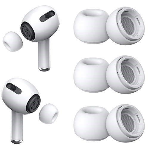 [3 Çift] Yedek Kulaklık Uçları - AirPods Pro 1. ve 2. Nesil İle Uyumlu, Gürültü Azaltma Delikli, AirPods Pro İçin Silikon Kulaklık Uçları, Taşınabilir Saklama Kutusu - Seçenekler: Small, Medium, Large