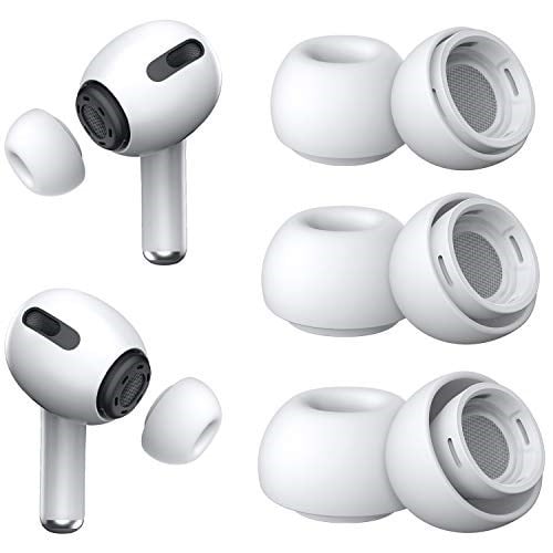 [3 Çift] Yedek Kulaklık Uçları - AirPods Pro 1. ve 2. Nesil İle Uyumlu, Gürültü Azaltma Delikli, AirPods Pro İçin Silikon Kulaklık Uçları, Taşınabilir Saklama Kutusu ve Şarj Kasesine Uygun (S/M/L)