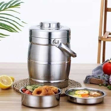 3 Kaplı Yemek Termosu 304 Sıcak Soğuk Isı Korumalı 18/10 Krom Kalite%100 Paslanmaz Çelik Sefer Tası