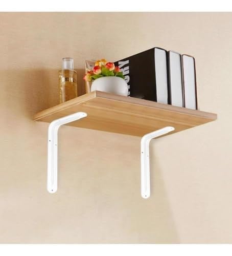 33x26cm Extra Güçlü 2 Adet Metal Raf Ayağı 1mm Çelikten L Model Beyaz Raf Altı Demiri Terek Sistemi